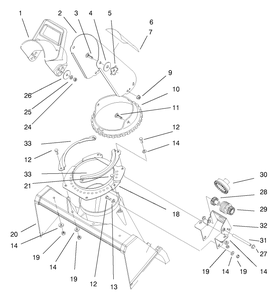 Discharge Chute Assembly Diagram and Parts List for 38427 8900001 - 8999999 Toro Snow Blower