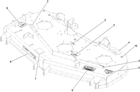 Deck Decal Assembly Diagram and Parts List for 74945CP (290000001-290999999)(2009) Toro Lawn Mower