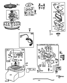 Engine Briggs & Stratton Model No. 193707-0152-01 8 H.P. Rear Engine Rider Electric Model 56150 (Continued) Diagram and Parts List for 56175 8000001 - 8999999 Toro Lawn Tractor