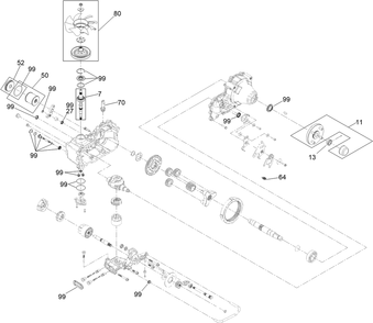 Lh Transaxle Assembly No. 138-6076 Diagram and Parts List for 74010HD 417200000 - 418028709 Toro Lawn Tractor