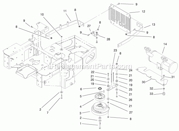 Engine And Clutch Assembly Diagram and Parts List for 74179 210000001-210999999 Toro Lawn Mower