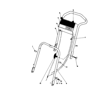 Handle Assembly Diagram and Parts List for 16320 1000001 - 1999999 Toro Lawn Mower