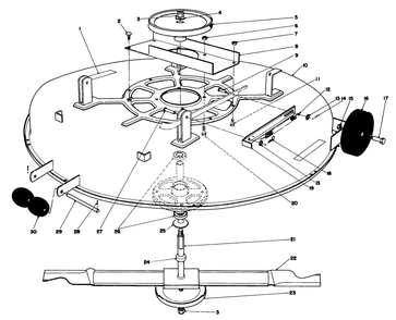 Part Location Diagram of 39-3300 Toro Mulcher Deck