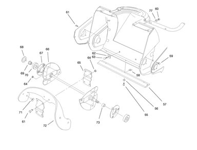 Auger Assembly Diagram and Parts List for 38175 8900001 - 8999999 Toro Snow Blower