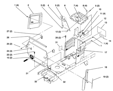Hoodstand And Firewall Diagram and Parts List for 72043 6900001 - 6999999 Toro Lawn Tractor