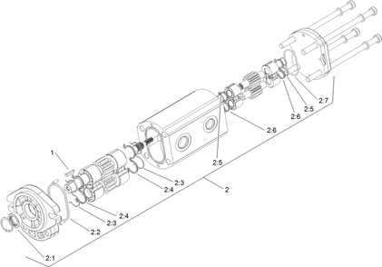 Hydraulic Gear Pump Assembly No. 106-7650 Diagram and Parts List for 22322 402000000 - 404719999 Toro Lawn Tractor Accessories