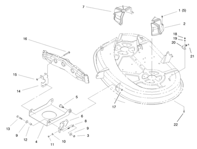 Suspension Assembly (38" Cutting Unit) Diagram and Parts List for 71219 7900001 - 7999999 Toro Lawn Tractor
