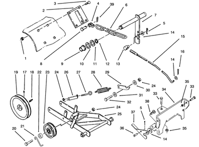 Hitch Assembly Diagram and Parts List for 79271 4900001 - 4999999 Toro Lawn Tractor