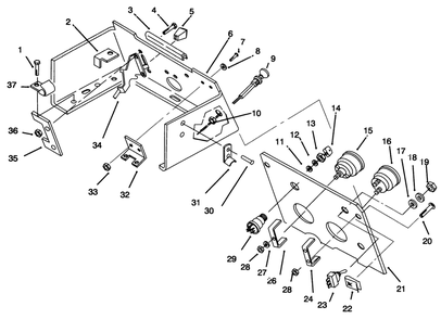 Control Panel Diagram and Parts List for 73440 5900223 - 5999999 Toro Lawn Tractor