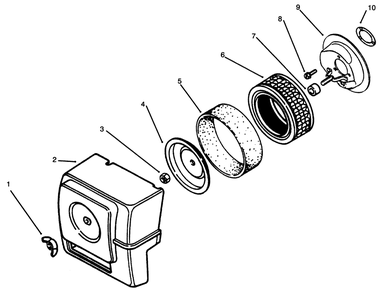 Air Cleaner Diagram and Parts List for 73363 6900001 - 6999999 Toro Lawn Tractor