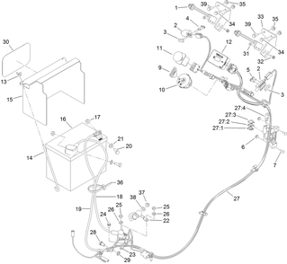 Electrical Assembly Diagram and Parts List for 74534TE (313000001-313999999)(2013) Toro Lawn Mower