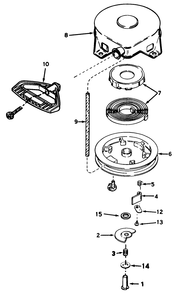 Rewind Starter No. 590604 Diagram and Parts List for 38035 8000001 - 8999999 Toro Snow Blower