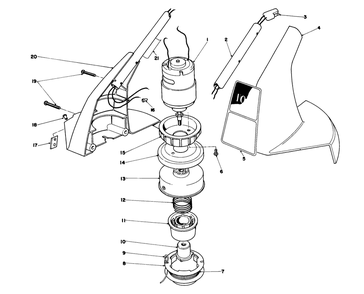 Motor Housing Assembly Diagram and Parts List for 51512C 6000001 - 6999999 Toro Trimmer