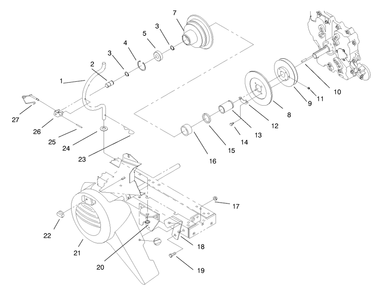 Pto Clutch And Cover Diagram and Parts List for 73428 8900001 - 8900499 Toro Lawn Tractor