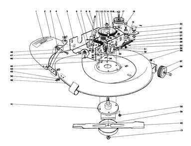 25" Mower Assembly Diagram and Parts List for 56022 5000001 - 5999999 Toro Lawn Tractor