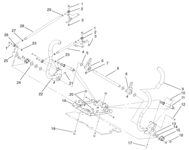 Steering Control Assembly Diagram and Parts List for 74187 (200000001-200000500)(2000) Toro Lawn Mower