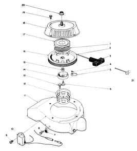 Recoil Starter Assembly Diagram and Parts List for 38185 9000001 - 9999999 Toro Snow Blower