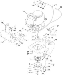 Engine Assembly Diagram and Parts List for 74536TE (312000001-312999999)(2012) Toro Lawn Mower
