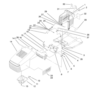 Hood Assembly Diagram and Parts List for 71219 7900001 - 7999999 Toro Lawn Tractor
