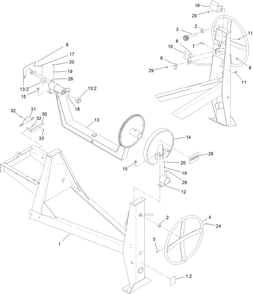 Frame And Yoke Assembly Diagram and Parts List for 68009HD 402000000 - 404319999 Toro Cement Mixer
