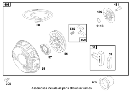 Engine Briggs & Stratton Model 303776-1188-A1 Diagram and Parts List for 30182 690001 - 699999 Toro Lawn Tractor Accessories