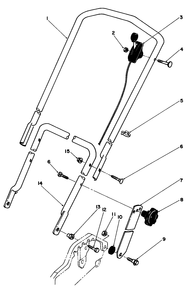 Handle Assembly Diagram and Parts List for 20762C 5000001 - 5999999 Toro Lawn Mower