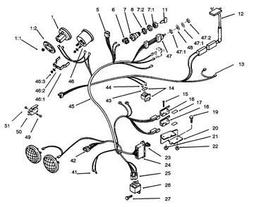 416-H Wire Harness Attachment & Component-S Diagram and Parts List for 73423 6900001 - 6999999 Toro Lawn Tractor