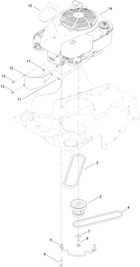 Engine And Belt Assembly Diagram and Parts List for 21200 412251183 - 412999999 Toro Lawn Mower