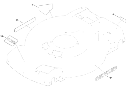 Decal Assembly Diagram and Parts List for 21466T 411700000 - 411873607 Toro Lawn Mower