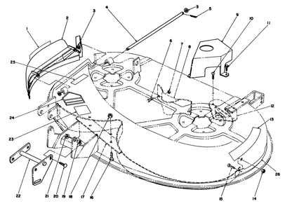 Baffle & Cover Assembly Diagram and Parts List for R5-38SL02 2000001 - 2999999 Toro Lawn Mower