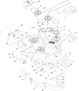 Deck Assembly Diagram and Parts List for 74906 402090000-403247599 Toro Lawn Mower