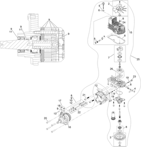 Lh Hydro Assembly No. 135-7903 Diagram and Parts List for 72911 413000000 - 999999999 Toro Lawn Tractor