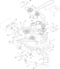 Deck Assembly Diagram and Parts List for 74904 402090000-403247208 Toro Lawn Mower