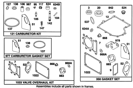 Engine Briggs & Stratton Model 28q777-0168-01 Diagram and Parts List for 71192 5900001 - 5999999 Toro Lawn Tractor