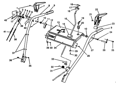 Handle Assembly Diagram and Parts List for 38500 8000001 - 8999999 Toro Snow Blower