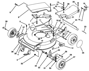 Housing Assembly Diagram and Parts List for 20437 49000001 - 49999999 Toro Lawn Mower