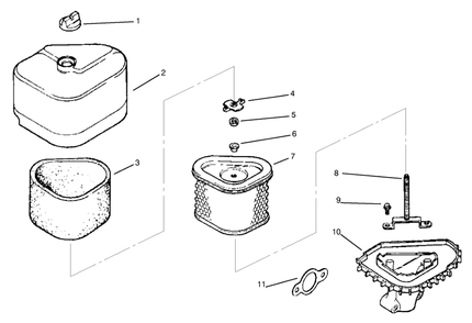 Air Cleaner Diagram and Parts List for 30159 790001 - 795100 Toro Lawn Tractor Accessories