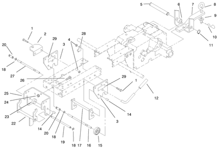 Hitch Assembly Diagram and Parts List for 73422 7900001 - 7999999 Toro Lawn Tractor