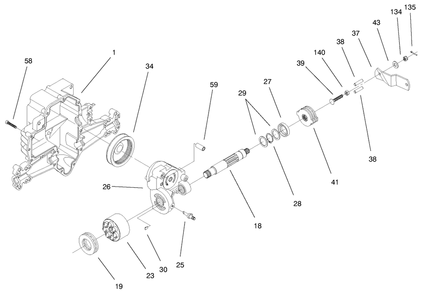 Hydro Transaxle Assembly (Cont.) Diagram and Parts List for 71240 9900001 - 9999999 Toro Lawn Tractor