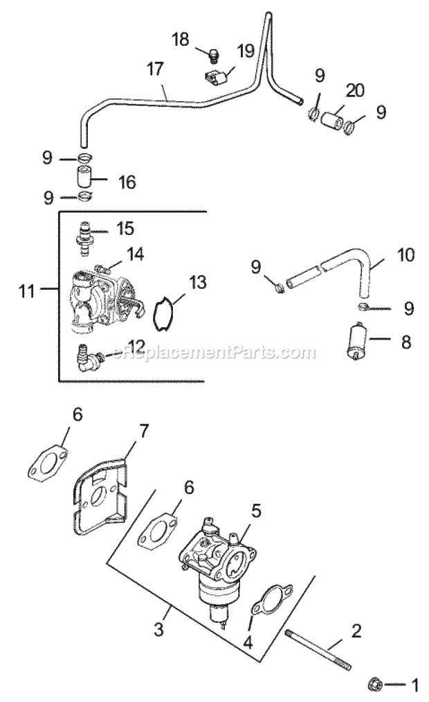 Fuel System Assembly Kohler Cv493s-27529 Diagram and Parts List for 74199 230000001-230999999 Toro Lawn Mower