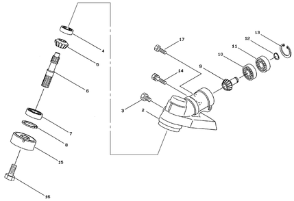 Gearcase Assembly Diagram and Parts List for 53011 895001 - 899999 Toro Trimmer