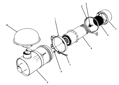 Air Cleaner, Model No. 11-4659 Diagram and Parts List for 30610 390001 - 399999 Toro Lawn Tractor