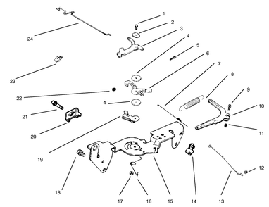 Throttle Linkage And Governor Controls Diagram and Parts List for 30611 690001 - 699999 Toro Lawn Tractor