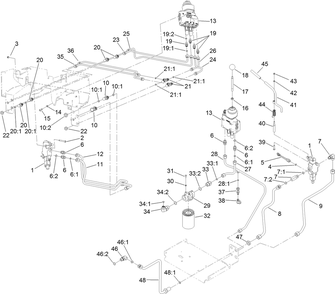 Part Location Diagram of 144-7354 Toro 2 Spool Valve Assembly