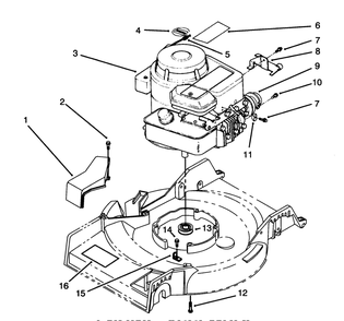 Engine Assembly Diagram and Parts List for 16411 3900001 - 3999999 Toro Lawn Mower