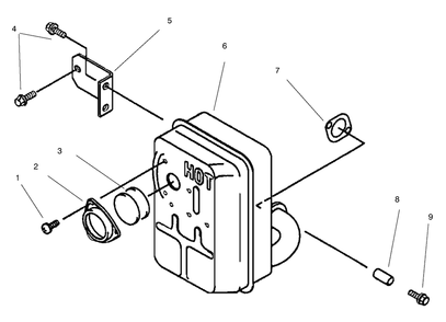 Muffler Kawasaki Model B400v Type R300 Diagram and Parts List for 30167 790001 - 799999 Toro Lawn Tractor Accessories
