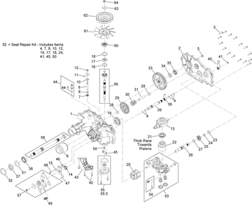 Rh Transaxle Assembly Diagram and Parts List for 39521 409760523-999999999 Toro Aerator