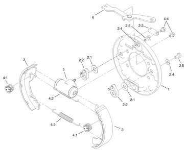 Left Hand Brake Assembly No. 104-6807 Diagram and Parts List for 12004 220000001 - 220999999 Toro Lawn Tractor