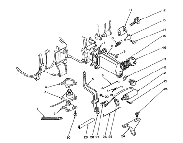 Throttle Control & Governor Assembly Diagram and Parts List for 62040 8000001 - 8999999 Toro Generator