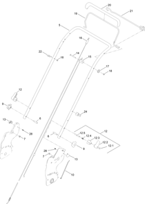 Handle Assembly Diagram and Parts List for 21445 411998892 - 999999999 Toro Lawn Mower